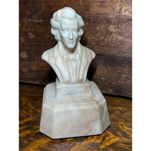 VTG Thorens Chopin Musical Bust Swiss Made Music Box Alabaster Style Figurine